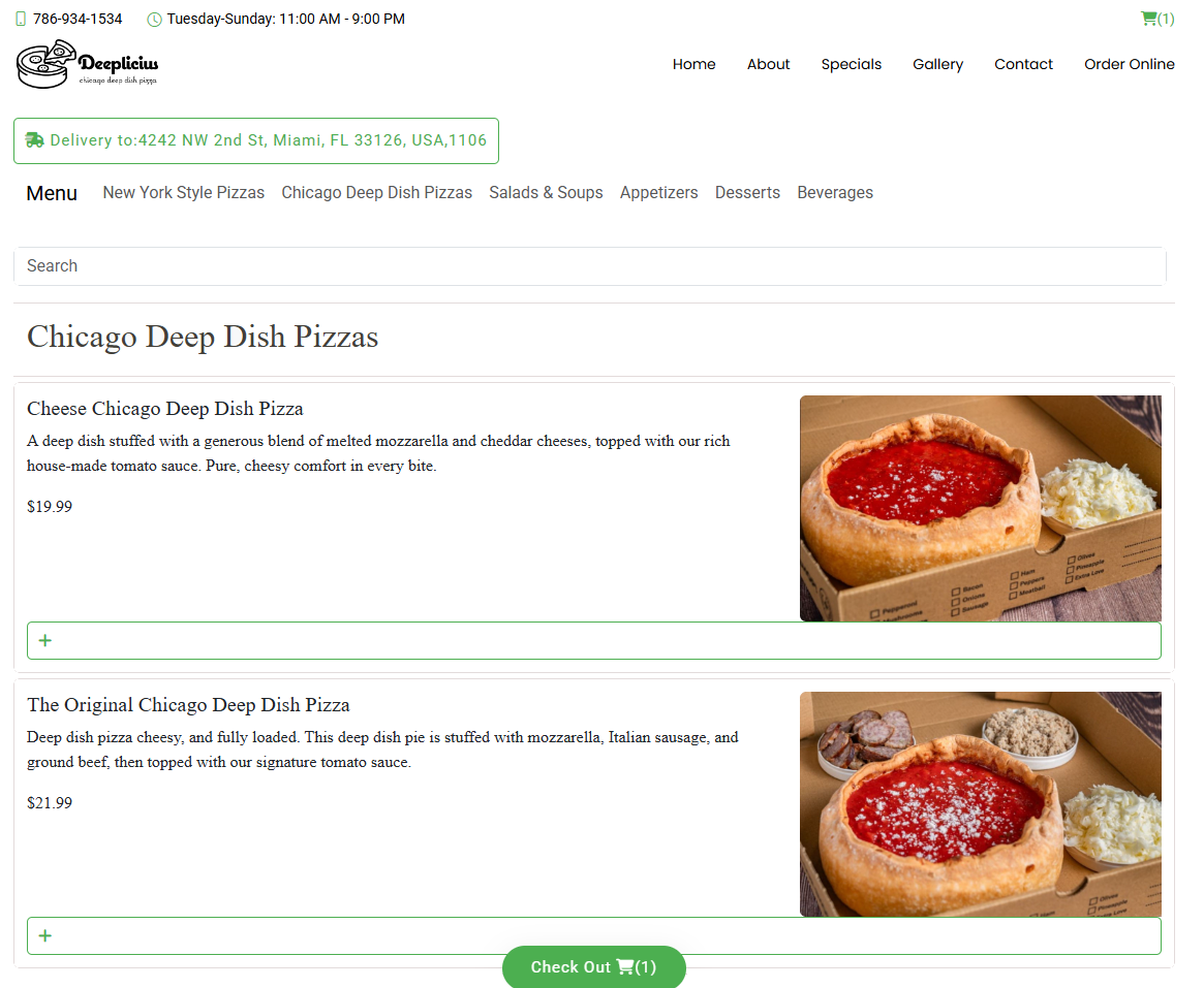 Online order system for restaurants